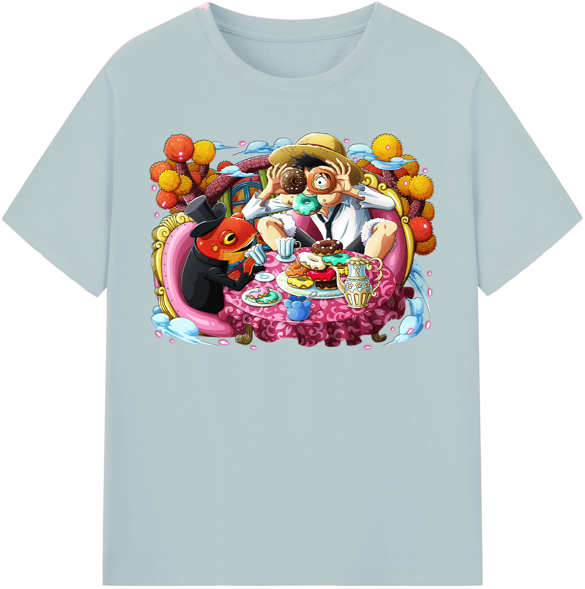 ワンピース モンキー・D・ルフィ ONE PIECE Monkey D. Luffy 綿100％半袖Tシャツ（フロントプリント）